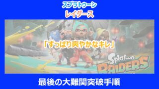 【レイダース】「すっぱり爽やかなキレ」最後の大難関突破手順|検証結果を解説|スプラトゥーン